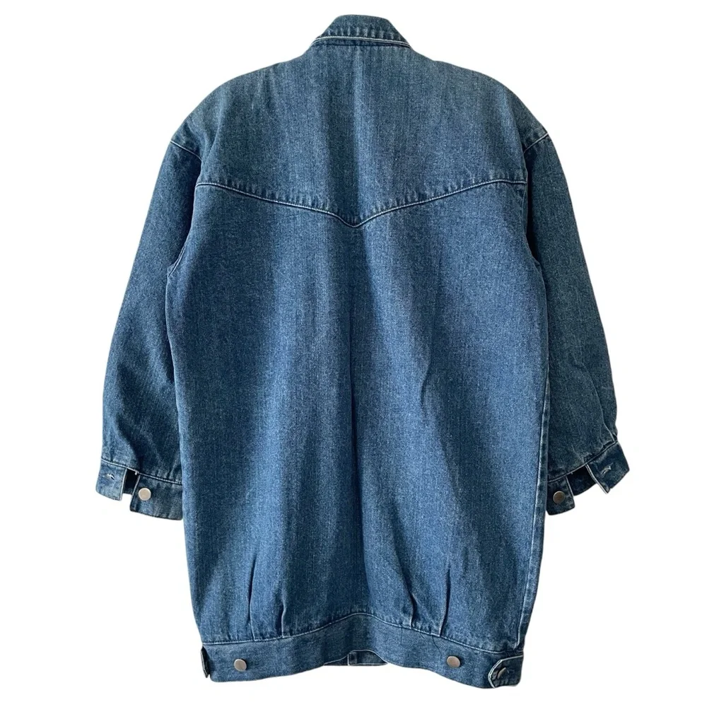 Vintage Sergio Valente Long Denim Jacket 3/4 Sleeve - Picture 6 of 16